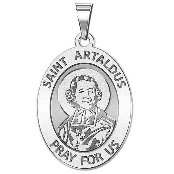 Saint Artaldus Religious Oval Medal