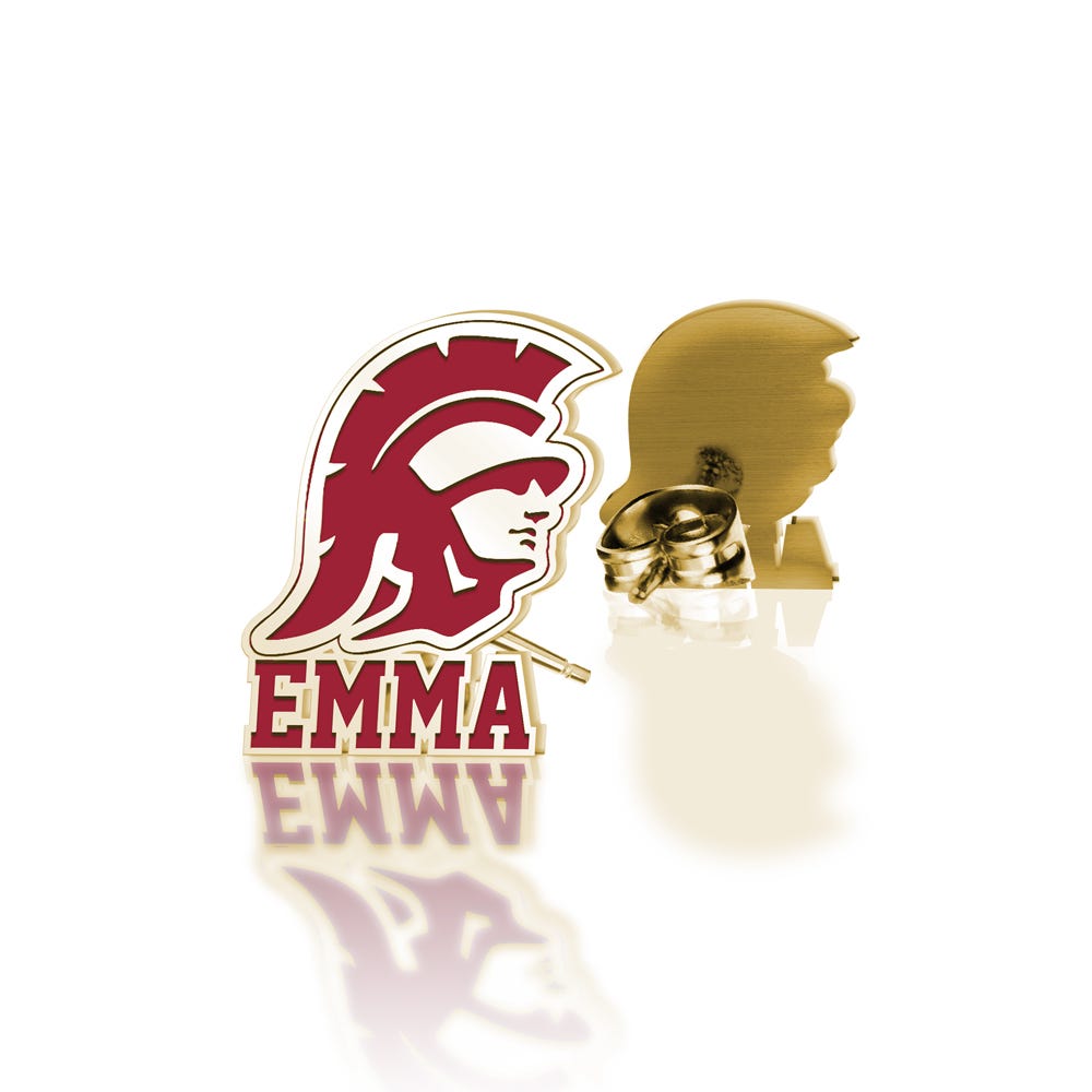 Personalized Pair of Usc Color Enamel Trojan Name Earrings