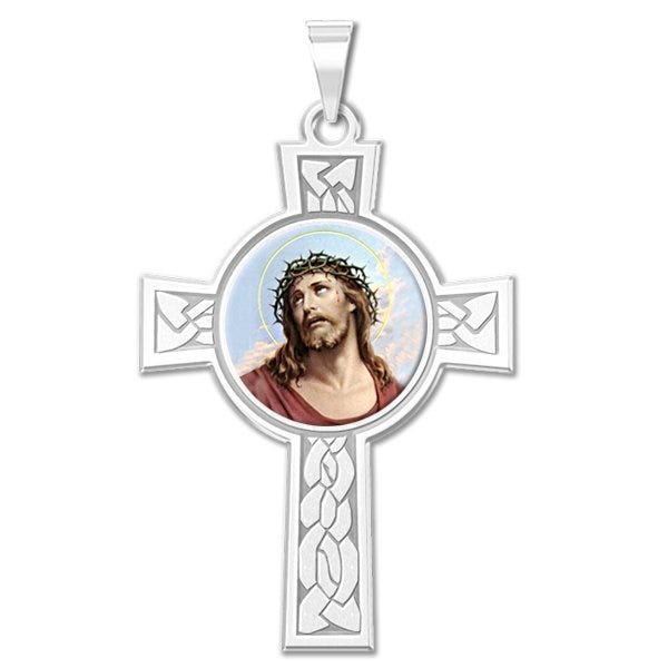 Ecce Homo Cross Religious Medal "Color