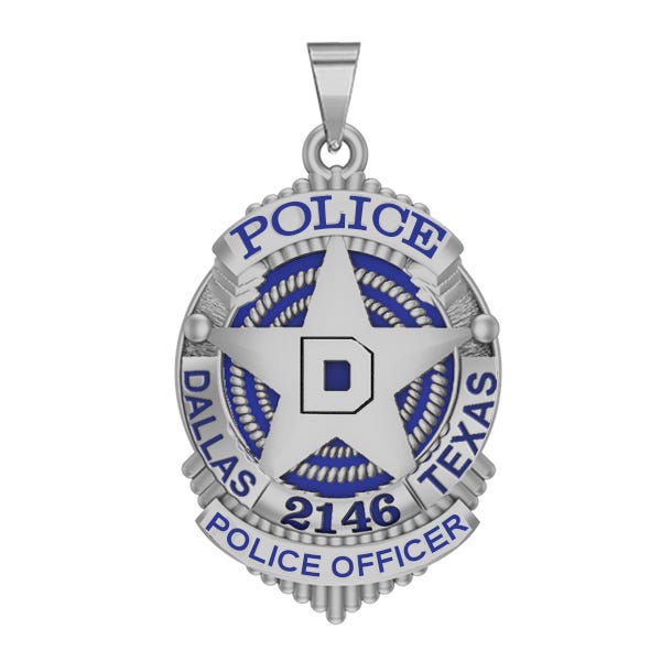 Personalized Dallas,Texas Police Badge with Your Rank, and Number