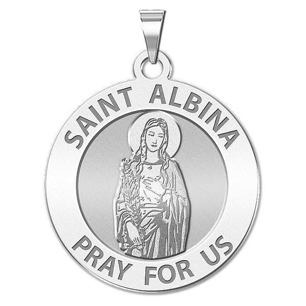 Saint Albina Round Religious Medal