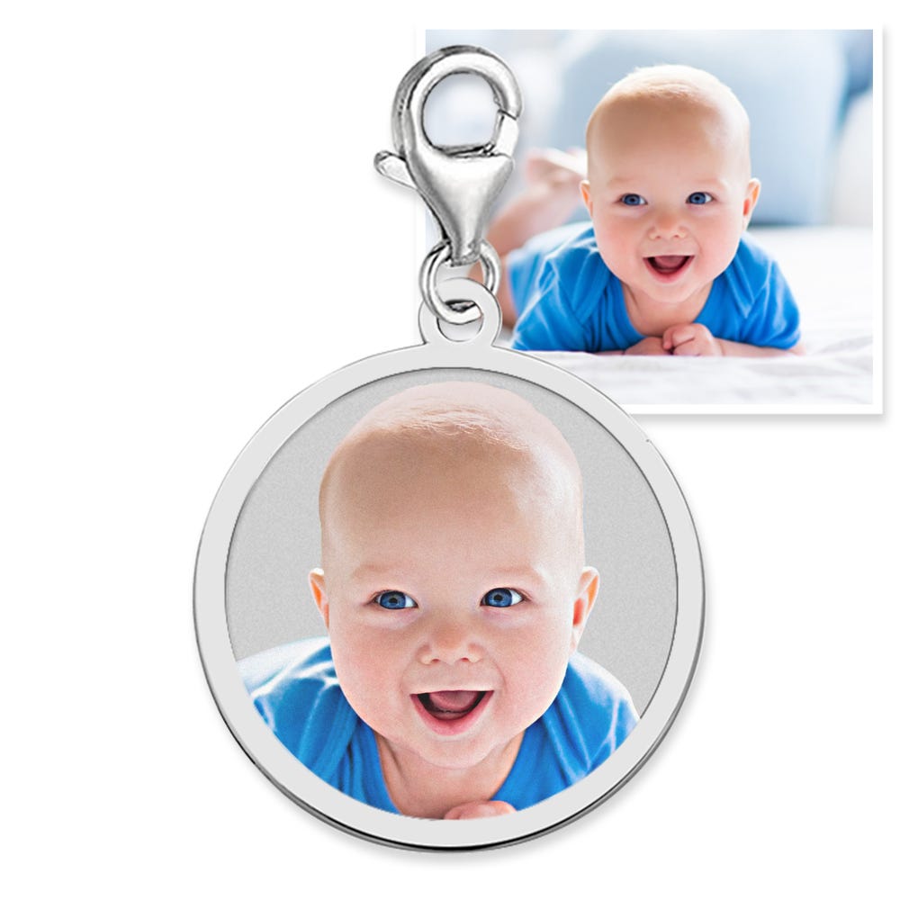 Petite Round Border Photo Charm