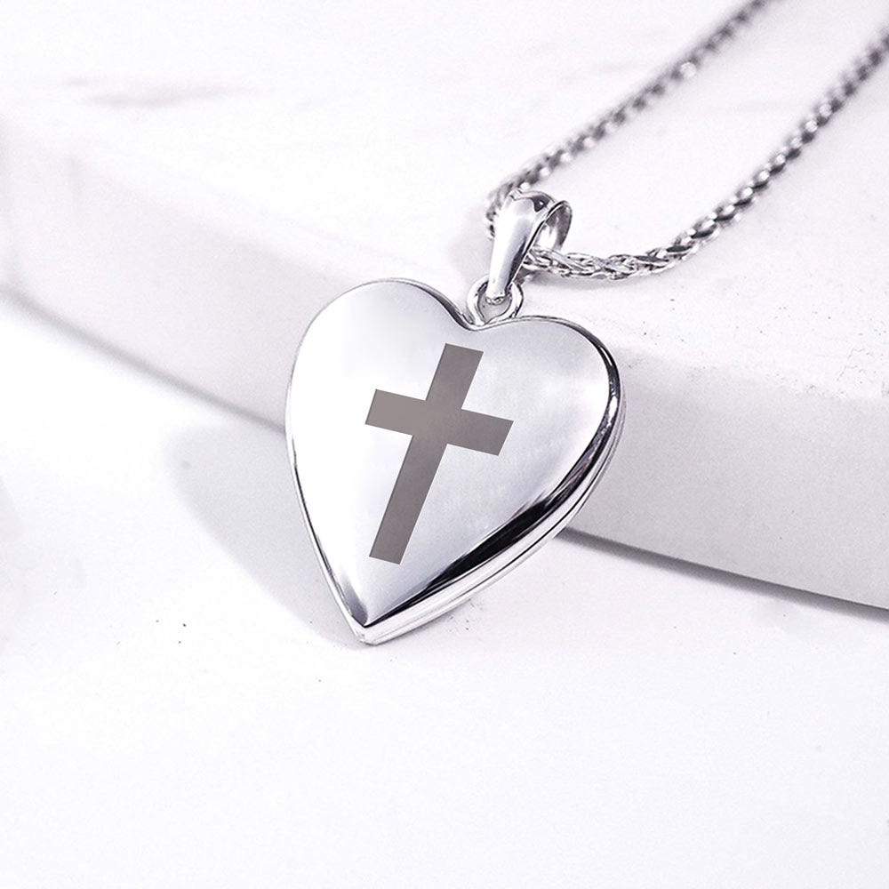 Cross Heart Photo Locket