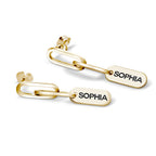 Exclusive Personalized Paperclip Name Earrings