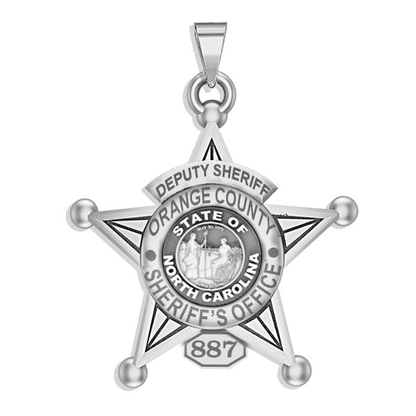 Personalized North Carolina 5-Point Star Sheriff Badge with Rank, Number & Dept.