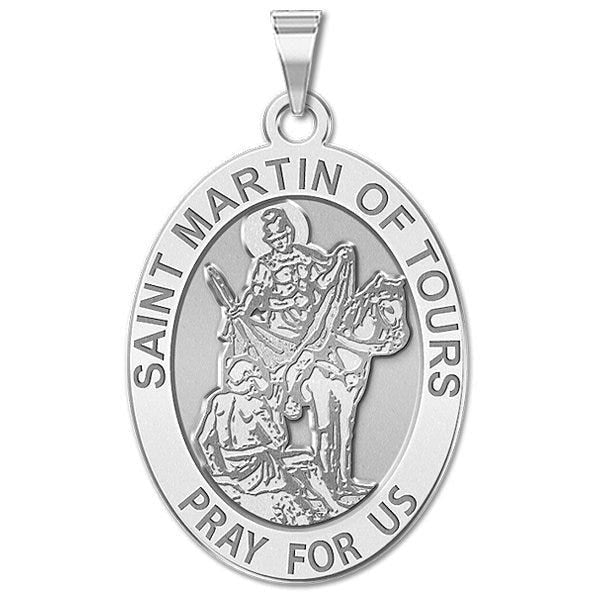 Saint Martin Of Tours Religious Oval Medal