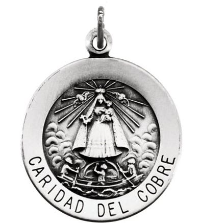 Caridad Del Cobre Round Religious Medal
