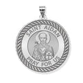 Saint Aidan Round Rope Border Religious Medal