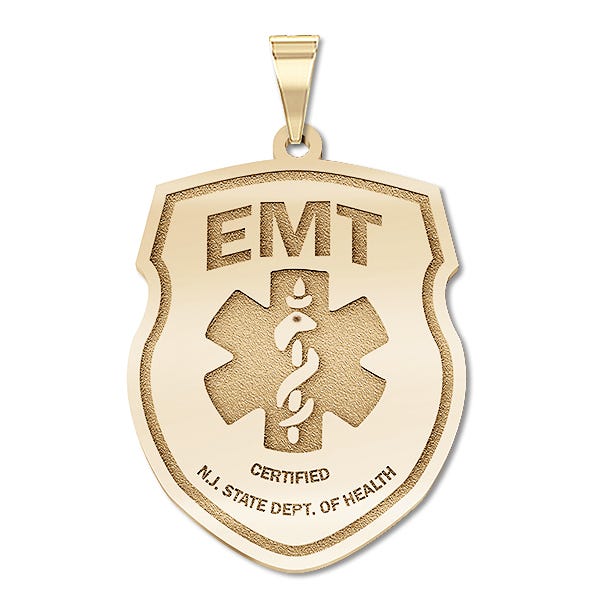 Personalized Certified Emt Pendant with Your Department