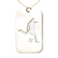 Soccer Player Cut-Out Rectangle Pendant