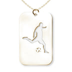 Soccer Player Cut-Out Rectangle Pendant