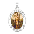 Saint Sebastian - Oval Religious Medal "Color"
