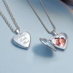 14K White Gold Daddy'S Little Girl Heart Photo Locket