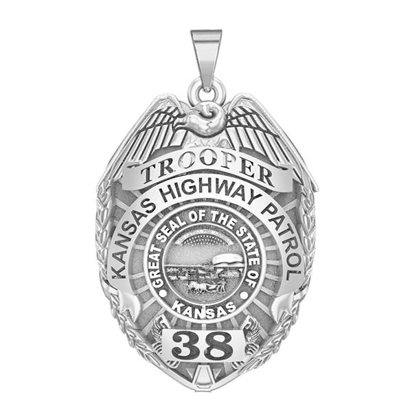 Personalized Kansas Highway Patrol Police Badge with Your Rank, Number & Department
