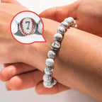Personalized Baseball Bead Bracelet