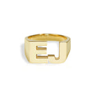 Men's Personalized Two Initial Block Style Ring