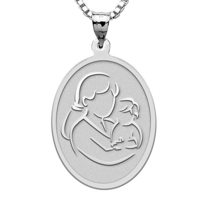 Mother and Son - Oval Pendant