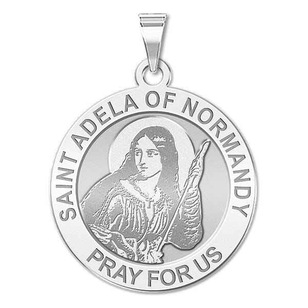 Saint Adela Of Normandy Round Religious Medal