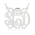 Outlined Vine Script 3 Letter Monogram Cut-Out Pendant