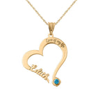 Personalized Heart Shaped Name Necklace with Birthstone