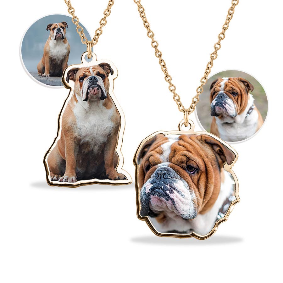 Upload Your English Bulldog Photo for Color Charm or Pendant