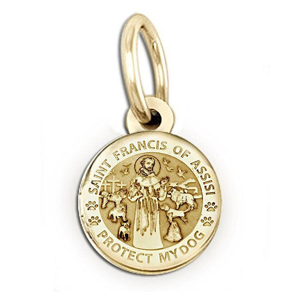 Saint Francis Of Assisi " Protect My Dog " Round Picture Locket