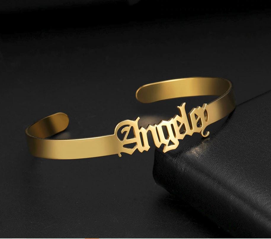 Personalized Name or Word Bangle Bracelet