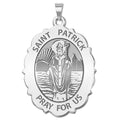 Saint Patrick Religious Medal Scalloped Oval