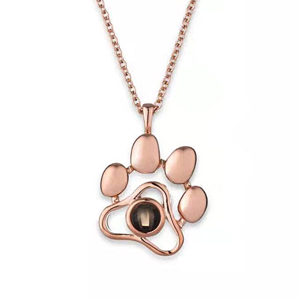 Photo Projection Dog Paw Necklace & Chain