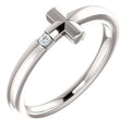 .015 Ctw Diamond Youth Cross Ring