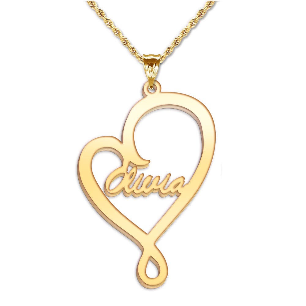 Personalized Family Hugging Heart Pendant with Up to 8 Names