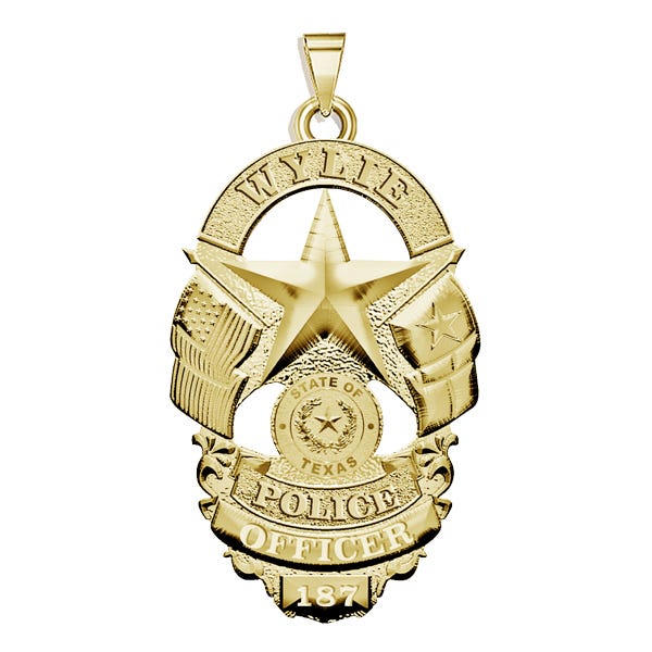 Personalized Wylie Texas Police Badge with Your Rank and Number