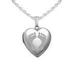 Baby Footprints Heart Photo Locket