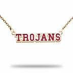 Usc Color Enamel Block Trojan Necklace