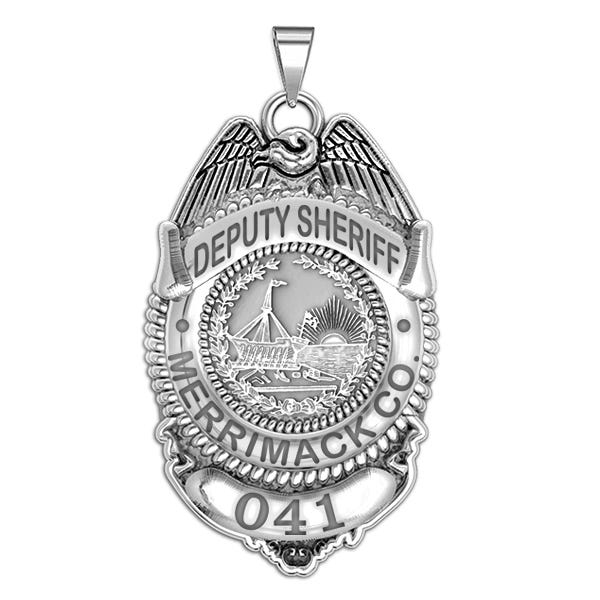 Personalized Merrimack County New Hampshire Police Badge with Your Rank, Number & Department