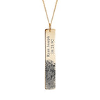 Custom Fingerprint Vertical Tag with Text Charm or Pendant