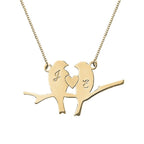 Personalized Love Birds Initials Necklace