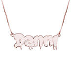 Custom Drip Bubble Name Necklace