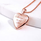14K Rose Gold Always In My Heart Photo Locket
