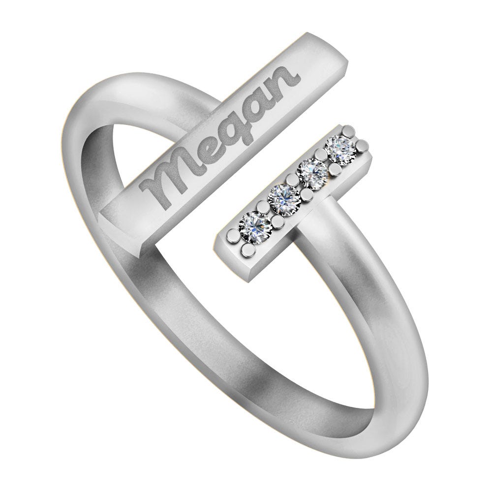 Exclusive Personalized Name Ring with Diamonds