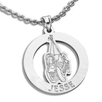Running or Jogging Sneakers Cut-Out Pendant with Name