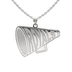 Custom Cheerleader "Megaphone" Charm or Pendant with Team Name