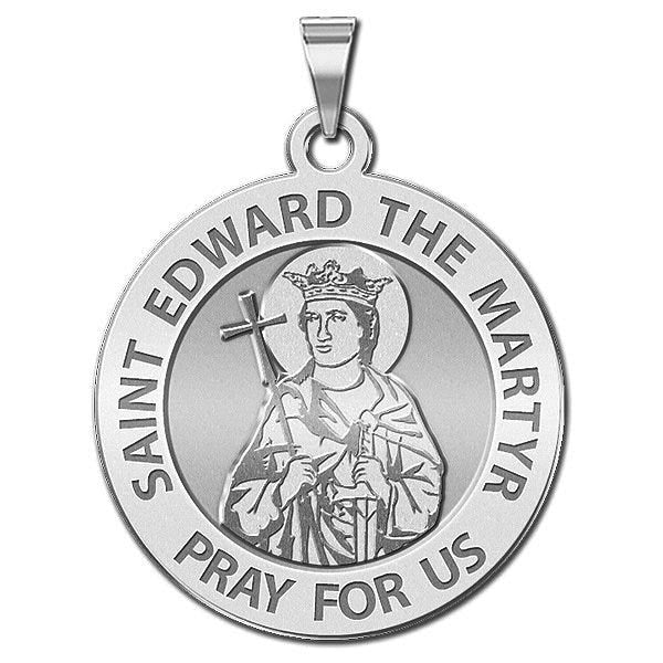 Saint Edward the Martyr Round Religious Medal