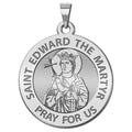 Saint Edward the Martyr Round Religious Medal