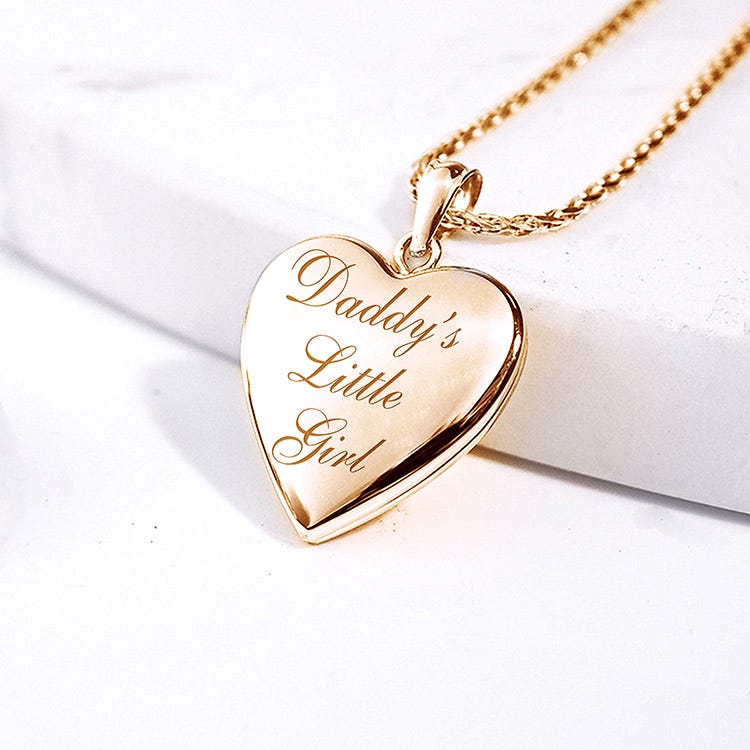 Daddy'S Little Girl Heart Photo Locket