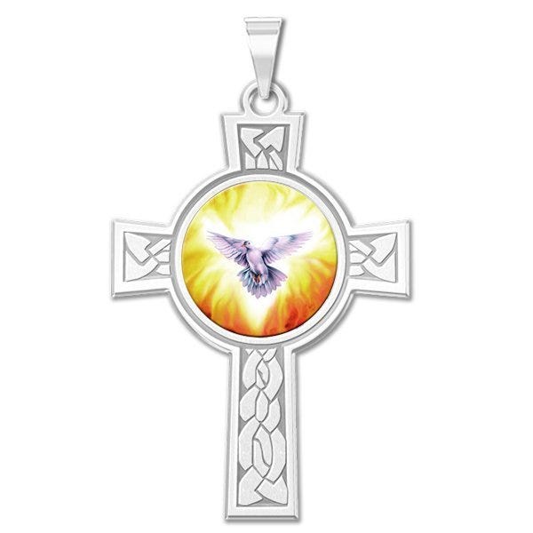 Holy Spirit Cross Religious Medal "Color