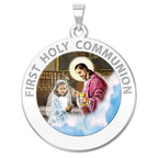 First Holy Communion Religious Medal For A Girl Color
