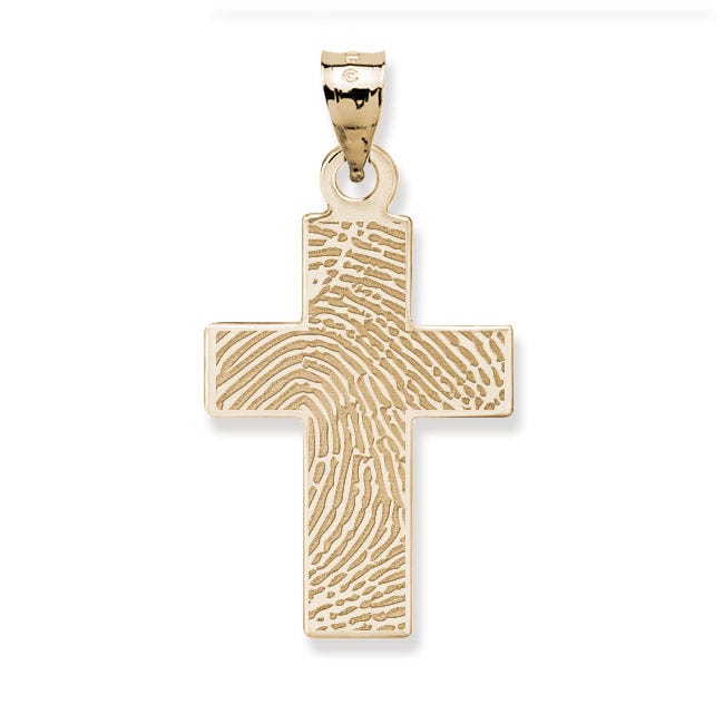 Custom Fingerprint Cross Charm or Pendant
