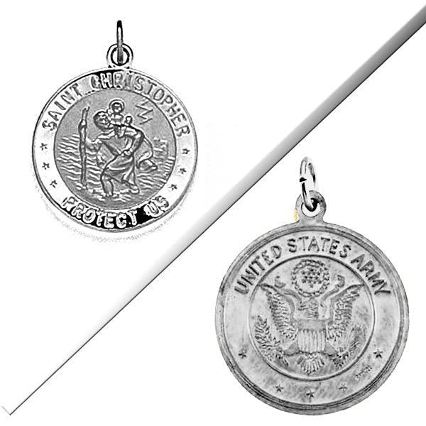 Saint Christopher Double Sided Us Army Religious Medal