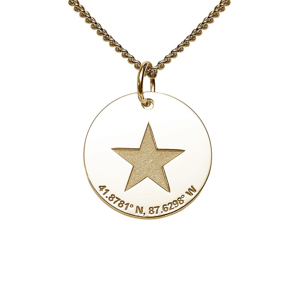 Longitude, Latitude Keepsake Disc Charm